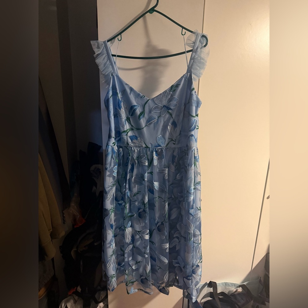 Adrianna Papell Women's Flutter-Sleeve Embroidered Dress